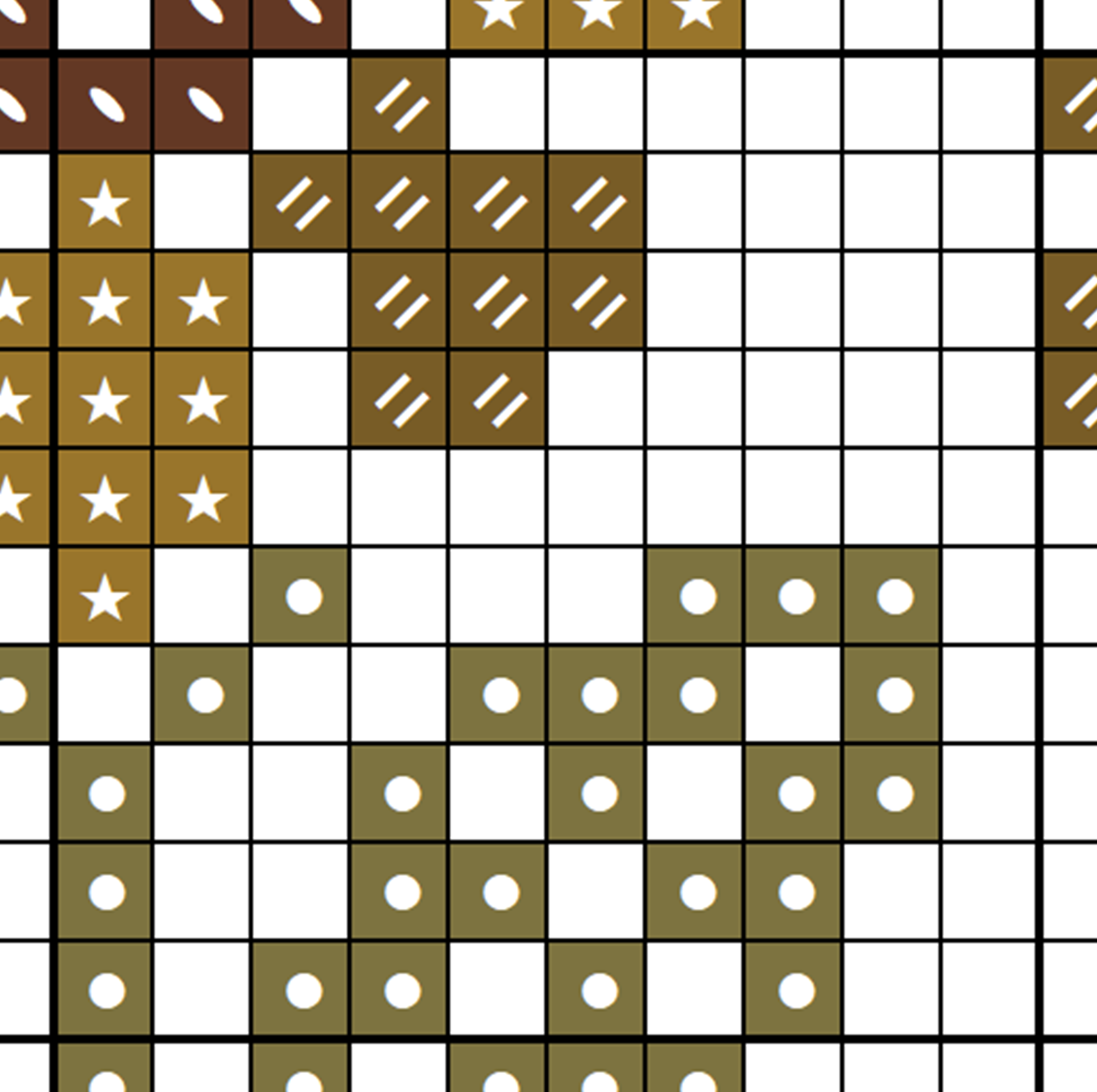 1523 - color chart sample for Little Ladybugs cross stitch pattern