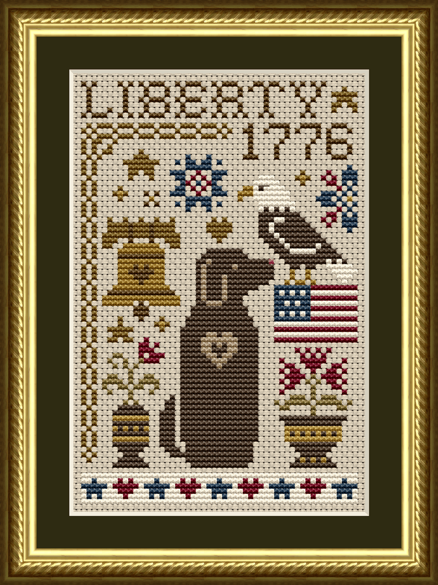 Dog Days Series: Liberty Dog Patriotic Cross Stitch Pattern 6587