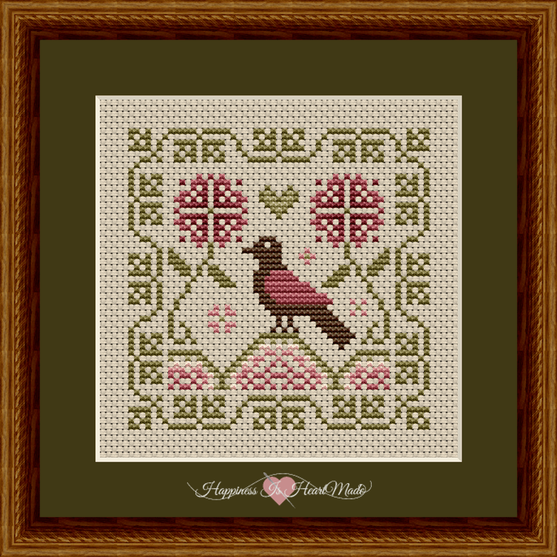 Pattern 1517 - Gathered from the Garden: The Garden Perch from Happiness Is HeartMade. Summer Counted Cross Stitch Pattern Designed by Christy Shuhy Ortiz