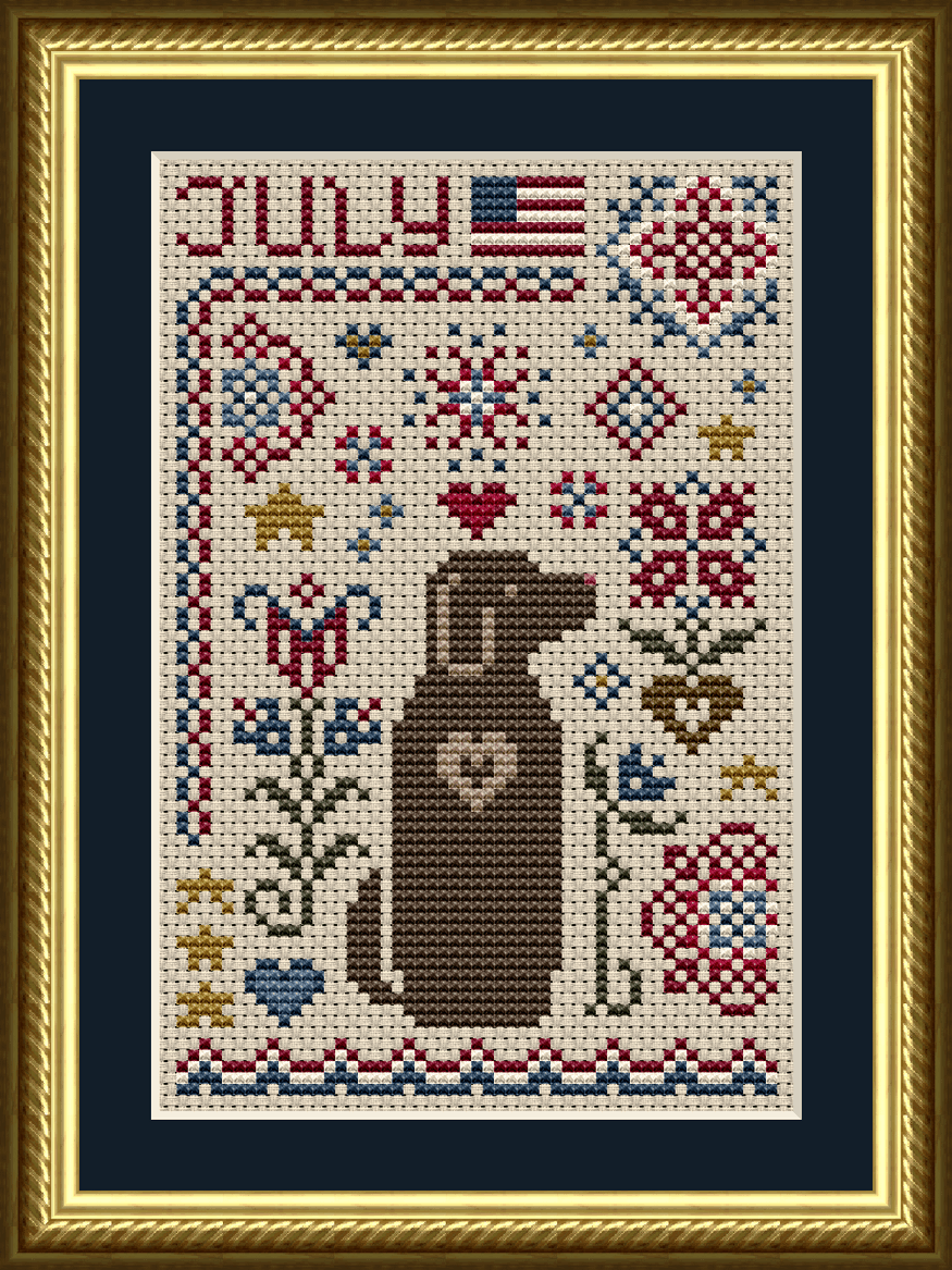The Dog Days: July Dog Cross Stitch Pattern 6557