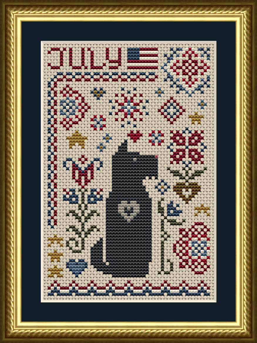 The Dog Days: Scottie July Dog Cross Stitch Pattern 6557-S
