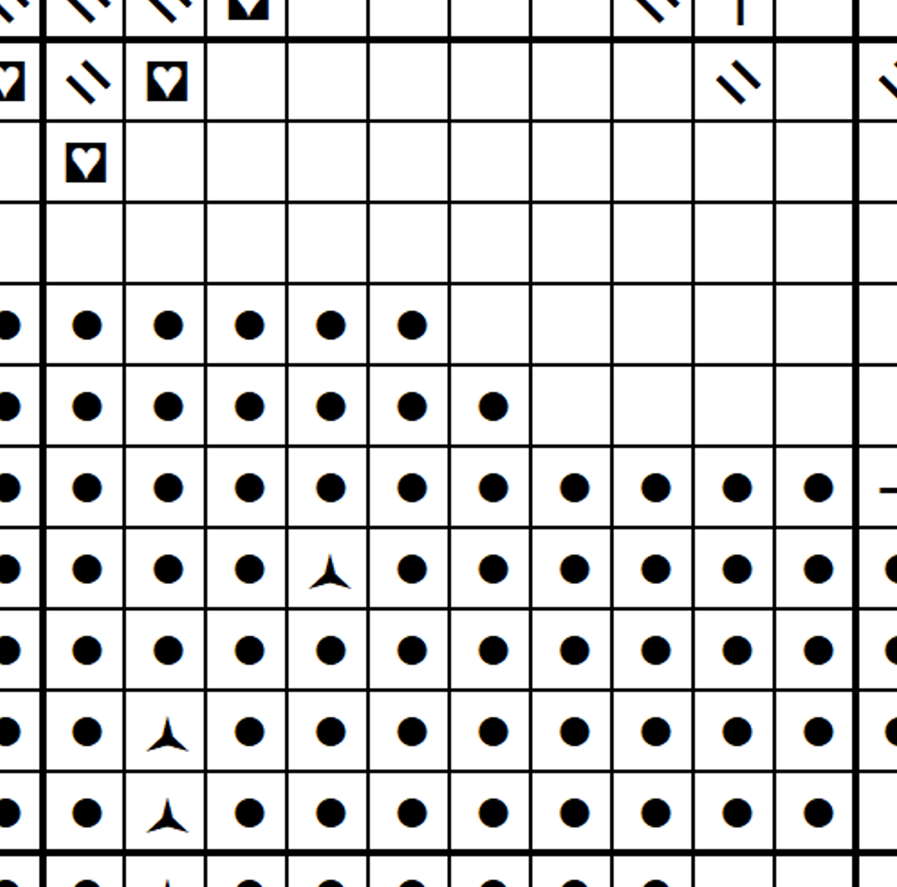 6557 - black and white cross stitch chart sample